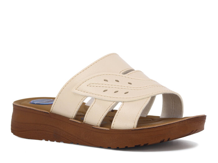 Metmax Zenne 1157 Berfu Pedli Günlük Terlik Bej - Metmax