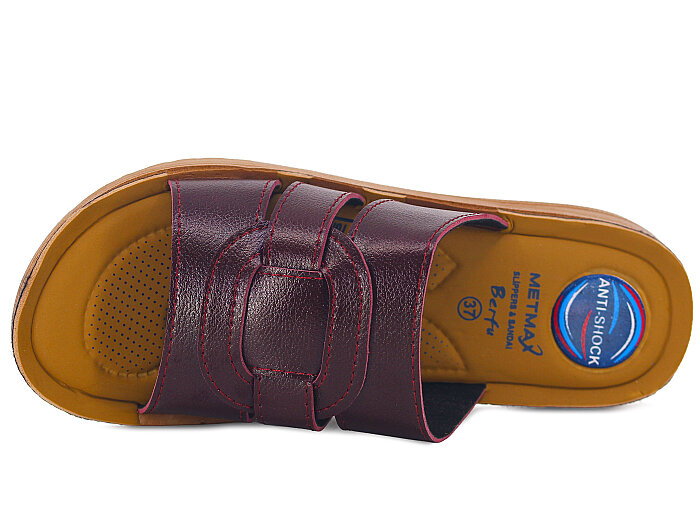 Metmax Zenne 1159 Berfu Pedli Günlük Terlik Bordo - 2