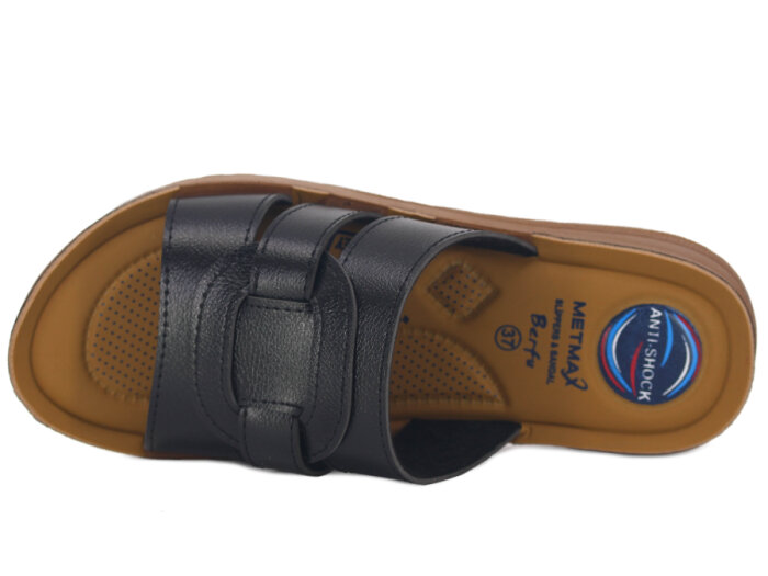 Metmax Zenne 1159 Berfu Pedli Günlük Terlik Siyah - 2