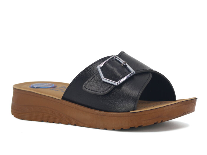 Metmax Zenne 1160 Berfu Tek Toka Pedli Günlük Terlik Siyah - 1