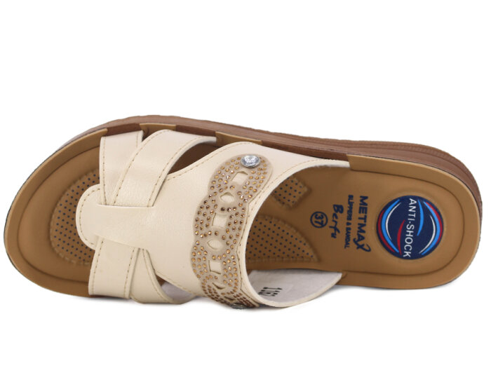 Metmax Zenne 1162 Berfu Pedli Günlük Terlik Bej - 2