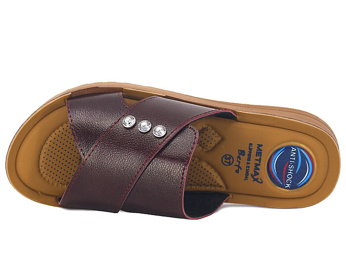 Metmax Zenne 1169 Berfu Pedli Günlük Terlik Bordo - Metmax (1)
