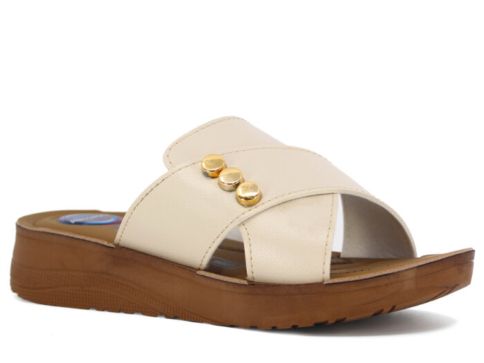 Metmax Zenne 1169 Berfu Pedli Günlük Terlik Krem - 1