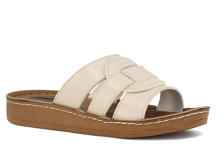 Metmax Zenne 1502 Nisan Geçmeli Günlük Terlik Krem - 1