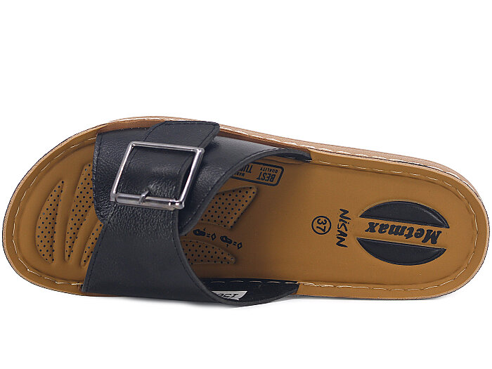 Metmax Zenne 1503 Nisan Tek Toka Günlük Terlik Siyah - 2