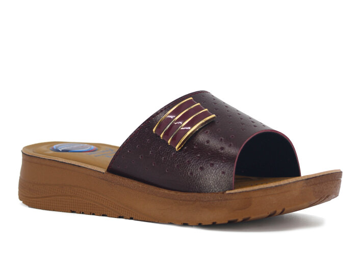 Metmax Zenne 1911 Berfu Pedli Günlük Terlik Bordo - Metmax
