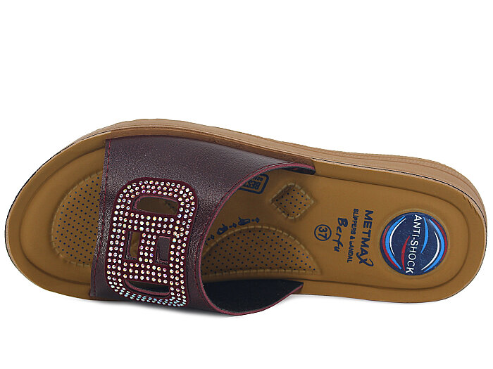 Metmax Zenne 1912 Berfu Pedli Günlük Terlik Bordo - Metmax (1)