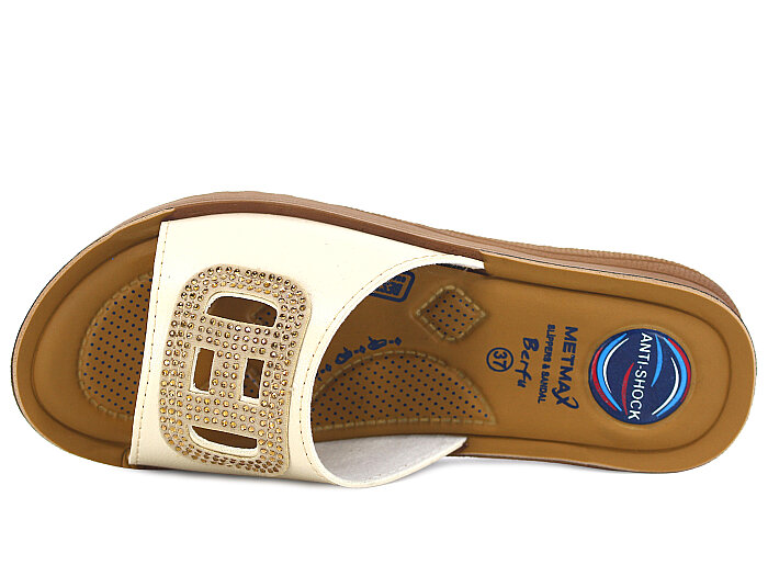 Metmax Zenne 1912 Berfu Pedli Günlük Terlik Krem - Metmax (1)