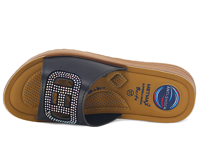 Metmax Zenne 1912 Berfu Pedli Günlük Terlik Siyah - 2