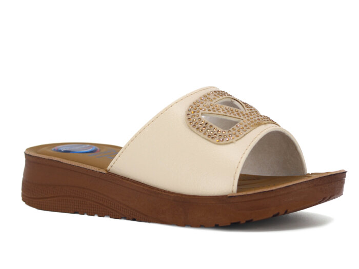 Metmax Zenne 1915 Berfu V Pedli Günlük Terlik Bej - 1