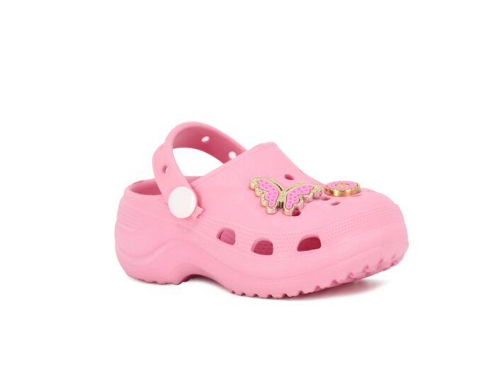 Mimu Bebe 206 Taşlı Cross Terlik Pudra - Mimu