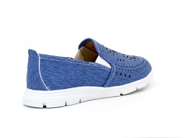 Mısra Zenne Lazer Kot Spor Babet Ayakkabı Mavi - 3