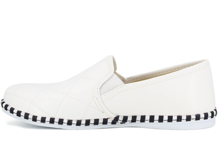 Mısra Zenne Nakışlı Şerit Taban Babet Ayakkabı Beyaz - Mısra (1)