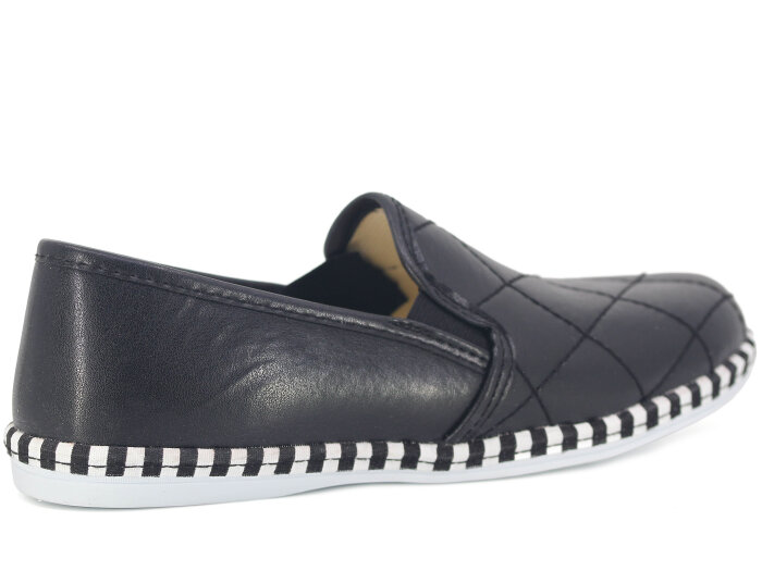 Mısra Zenne Nakışlı Şerit Taban Babet Ayakkabı Siyah - 3