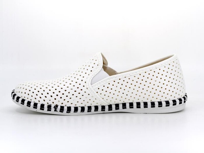Mısra Zenne Şeritli Zımbalı Vns Spor Babet Ayakkabı Beyaz - Thumbnail