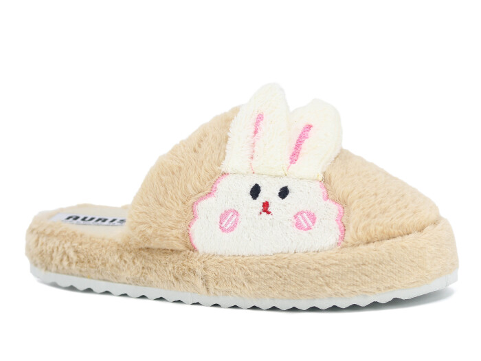 Auris Zenne MY Tavşan Kapalı Ev Terliği Bej - Auris