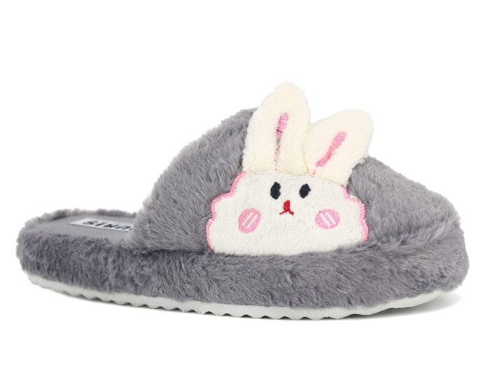Auris Zenne MY Tavşan Kapalı Ev Terliği Gri - 1