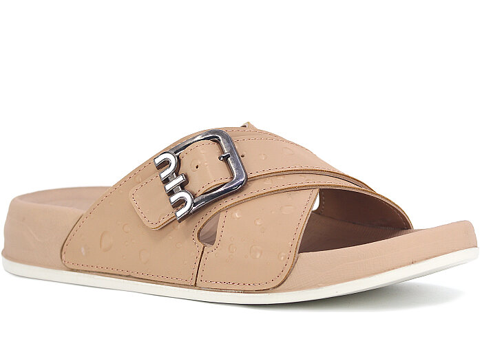 Mollis Zenne 01M3-2027 Çapraz Toka Günlük Terlik Krem - Mollis