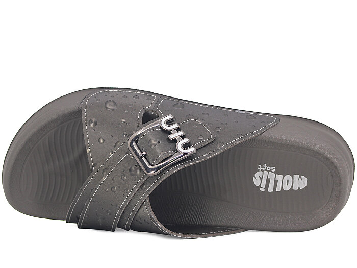 Mollis Zenne 01M3-2027 Çapraz Toka Günlük Terlik Platin - Mollis (1)