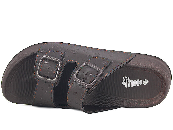 Mollis Zenne 01M1-2027 Çift Toka Günlük Terlik Kahve - 2