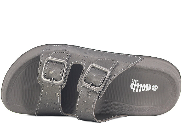 Mollis Zenne 01M1-2027 Çift Toka Günlük Terlik Platin - Mollis (1)