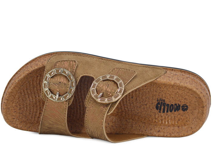 Mollis Zenne 01M1 Çift Toka Günlük Terlik Taba - Mollis (1)