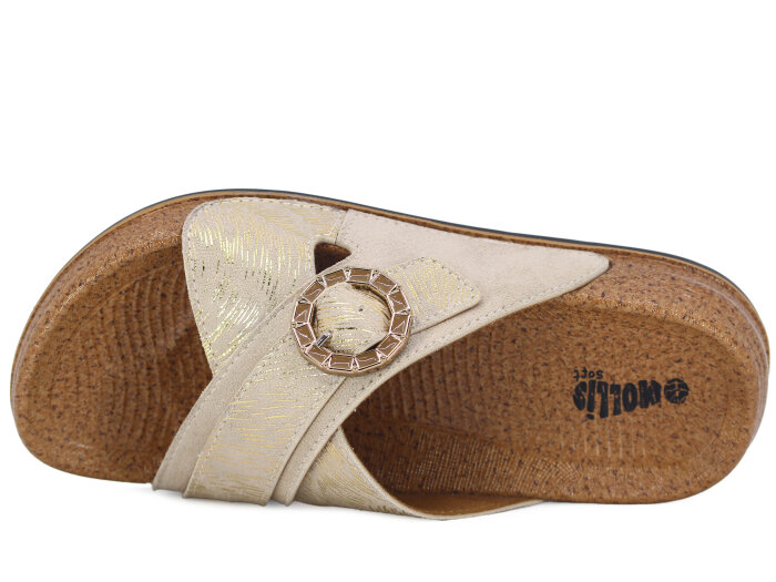 Mollis Zenne 01M3 Çapraz Günlük Terlik Krem - 2