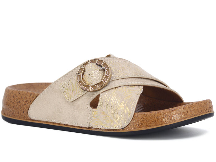 Mollis Zenne 01M3 Çapraz Günlük Terlik Krem - 1