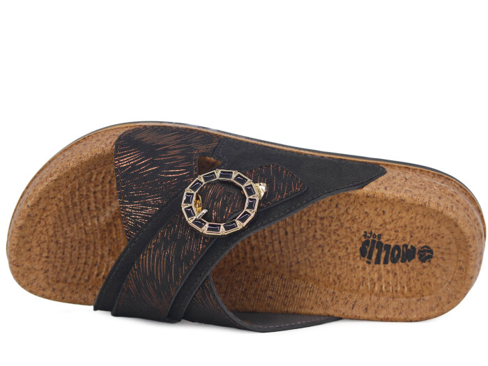 Mollis Zenne 01M3 Çapraz Günlük Terlik Siyah - 2