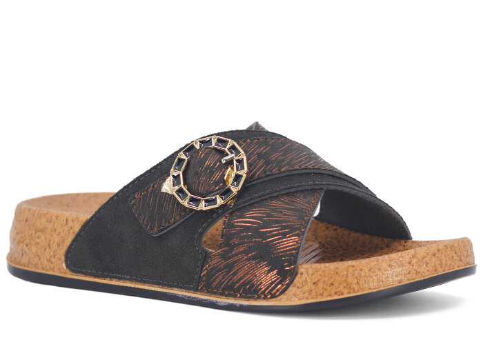 Mollis Zenne 01M3 Çapraz Günlük Terlik Siyah - Mollis