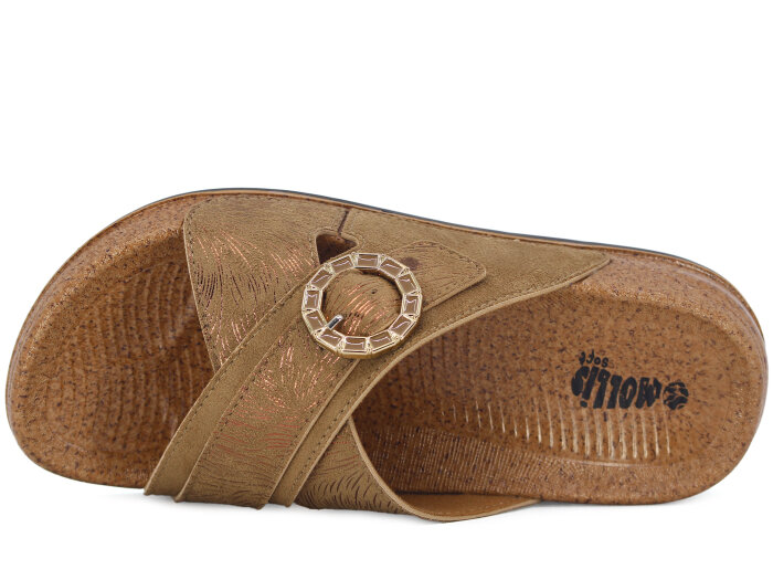 Mollis Zenne 01M3 Çapraz Günlük Terlik Taba - 2