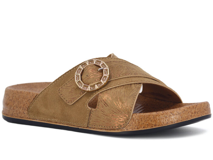 Mollis Zenne 01M3 Çapraz Günlük Terlik Taba - Mollis