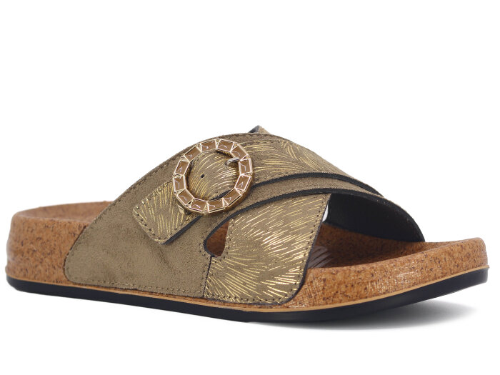 Mollis Zenne 01M3 Çapraz Günlük Terlik Yeşil - Mollis