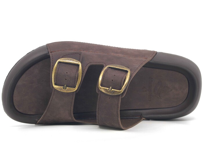 Monapicco Merdane Lapis Çift Toka Lux Eva Terlik Kahve - Monapicco (1)