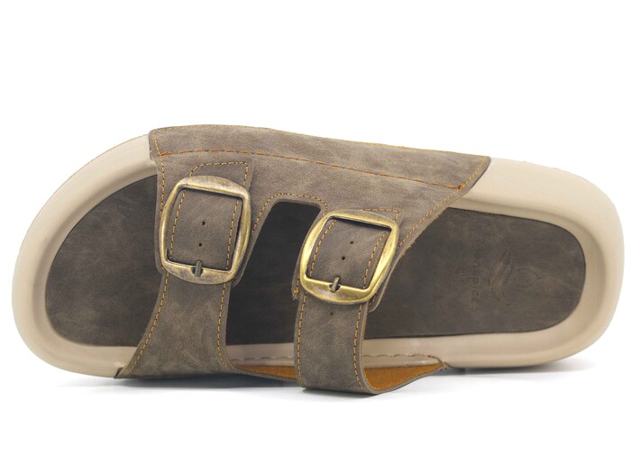 Monapicco Merdane Lapis Çift Toka Lux Eva Terlik Vizon - 2