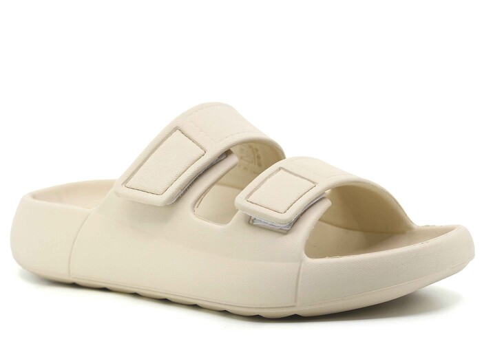 Monapicco Merdane Mercan Cırtlı Bantlı Lux Eva Terlik Bej 