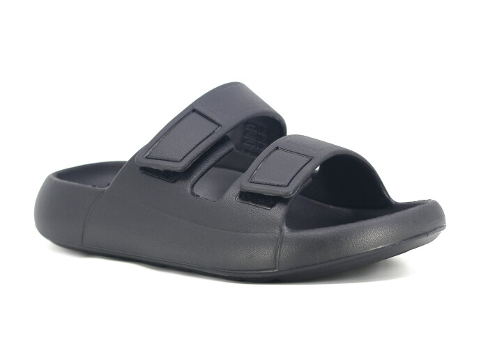 Monapicco Merdane Mercan Cırtlı Bantlı Lux Eva Terlik Siyah - 1