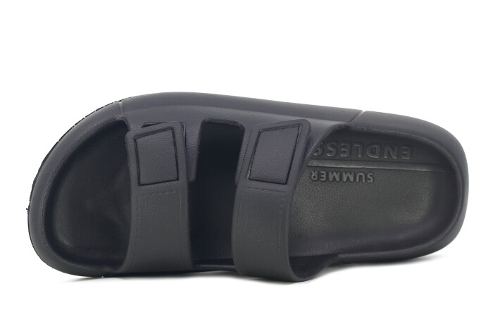 Monapicco Merdane Mercan Cırtlı Bantlı Lux Eva Terlik Siyah - 2