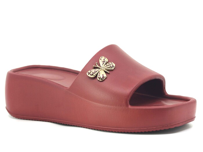 Monapicco Zenne Ego Kelebekli Lux Eva Terlik Bordo - Monapicco