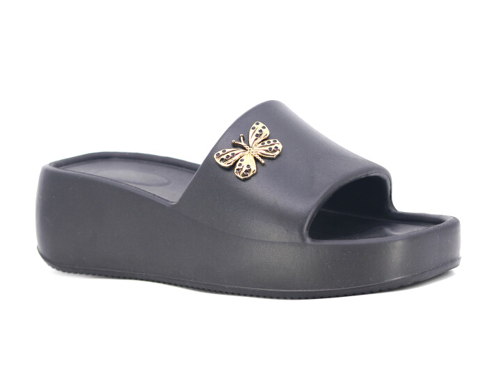 Monapicco Zenne Ego Kelebekli Lux Eva Terlik Siyah - Monapicco