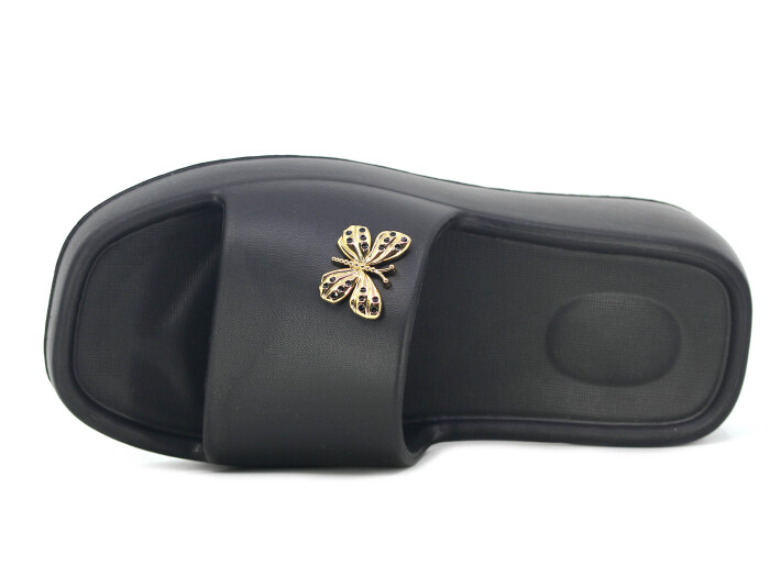 Monapicco Zenne Ego Kelebekli Lux Eva Terlik Siyah - 2