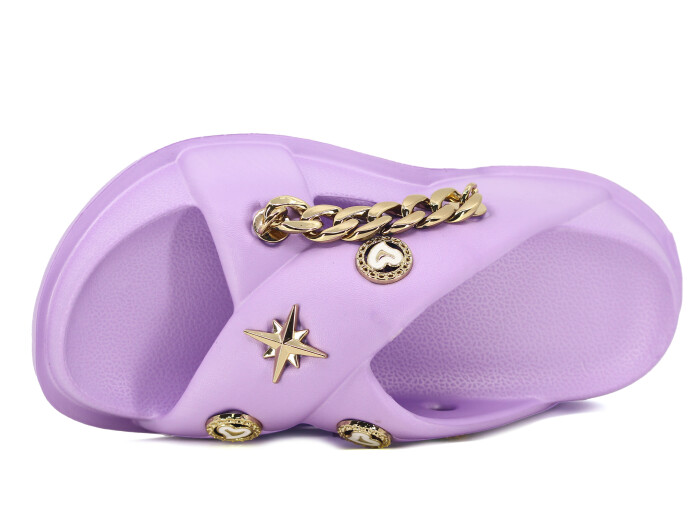 Monapicco Zenne İnci Zincirli Z-Mix Lux Eva Terlik Lila - Monapicco (1)