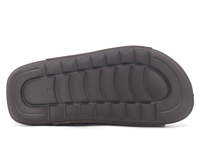 Monapicco Zenne Lapis Çift Bantlı Cırtlı Lux Eva Terlik Kahve - 3