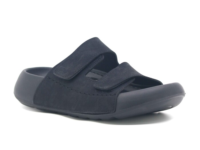 Monapicco Zenne Lapis Çift Bantlı Cırtlı Lux Eva Terlik Siyah - Monapicco