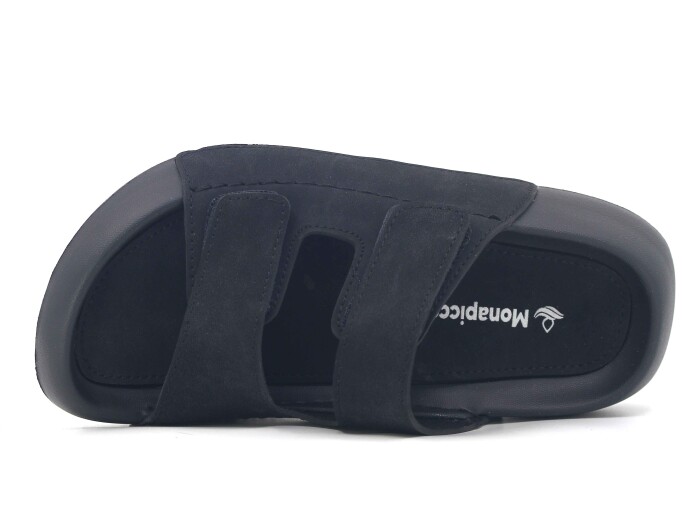 Monapicco Zenne Lapis Çift Bantlı Cırtlı Lux Eva Terlik Siyah - Monapicco (1)