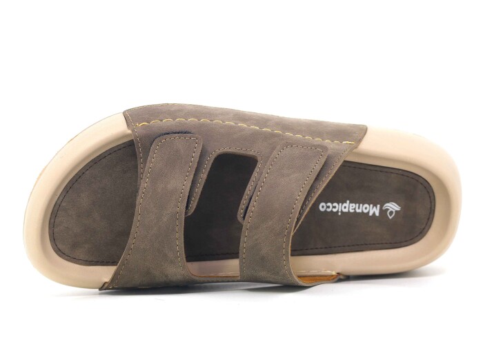 Monapicco Zenne Lapis Çift Bantlı Cırtlı Lux Eva Terlik Vizon - 2