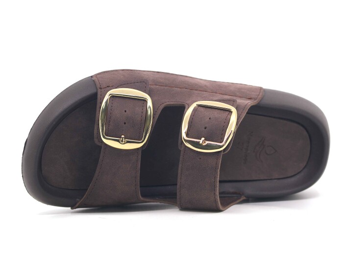 Monapicco Zenne Lapis Çift Toka Lux Eva Terlik Kahve - 2