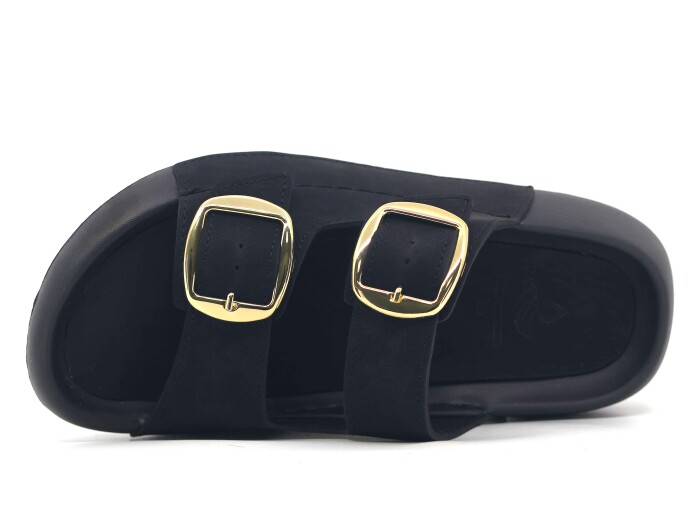 Monapicco Zenne Lapis Çift Toka Lux Eva Terlik Siyah - Monapicco (1)