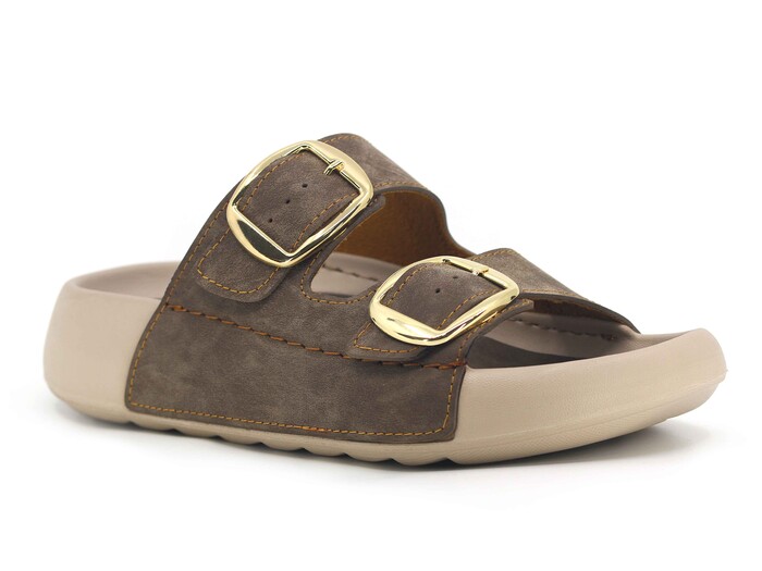 Monapicco Zenne Lapis Çift Toka Lux Eva Terlik Vizon - Monapicco