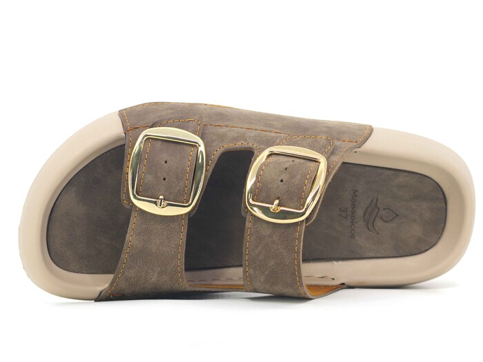 Monapicco Zenne Lapis Çift Toka Lux Eva Terlik Vizon - 2